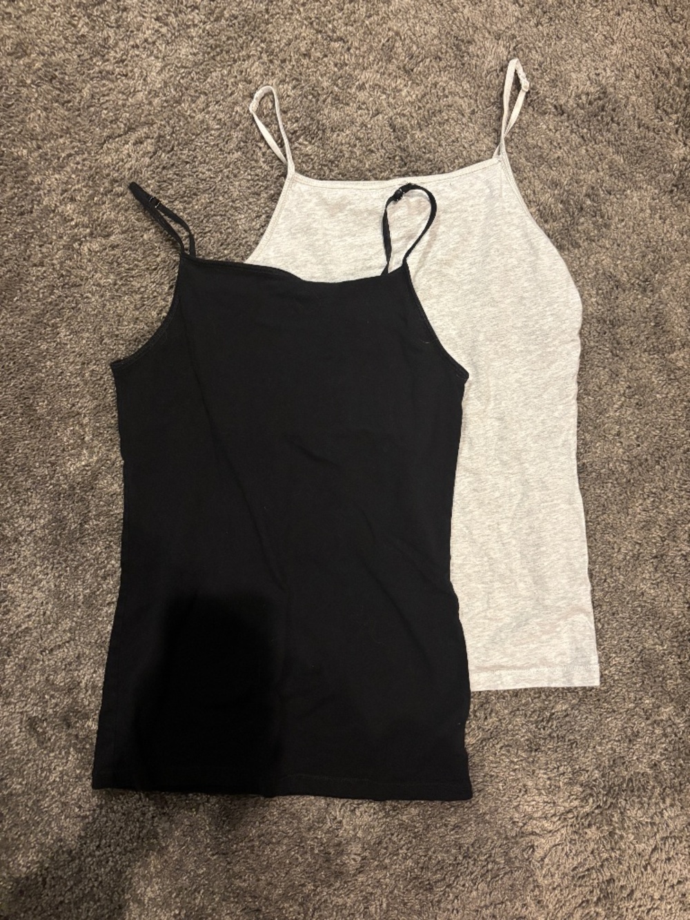 Old Navy Girls Ribbed Tank Tops 2-Pack Black White XL